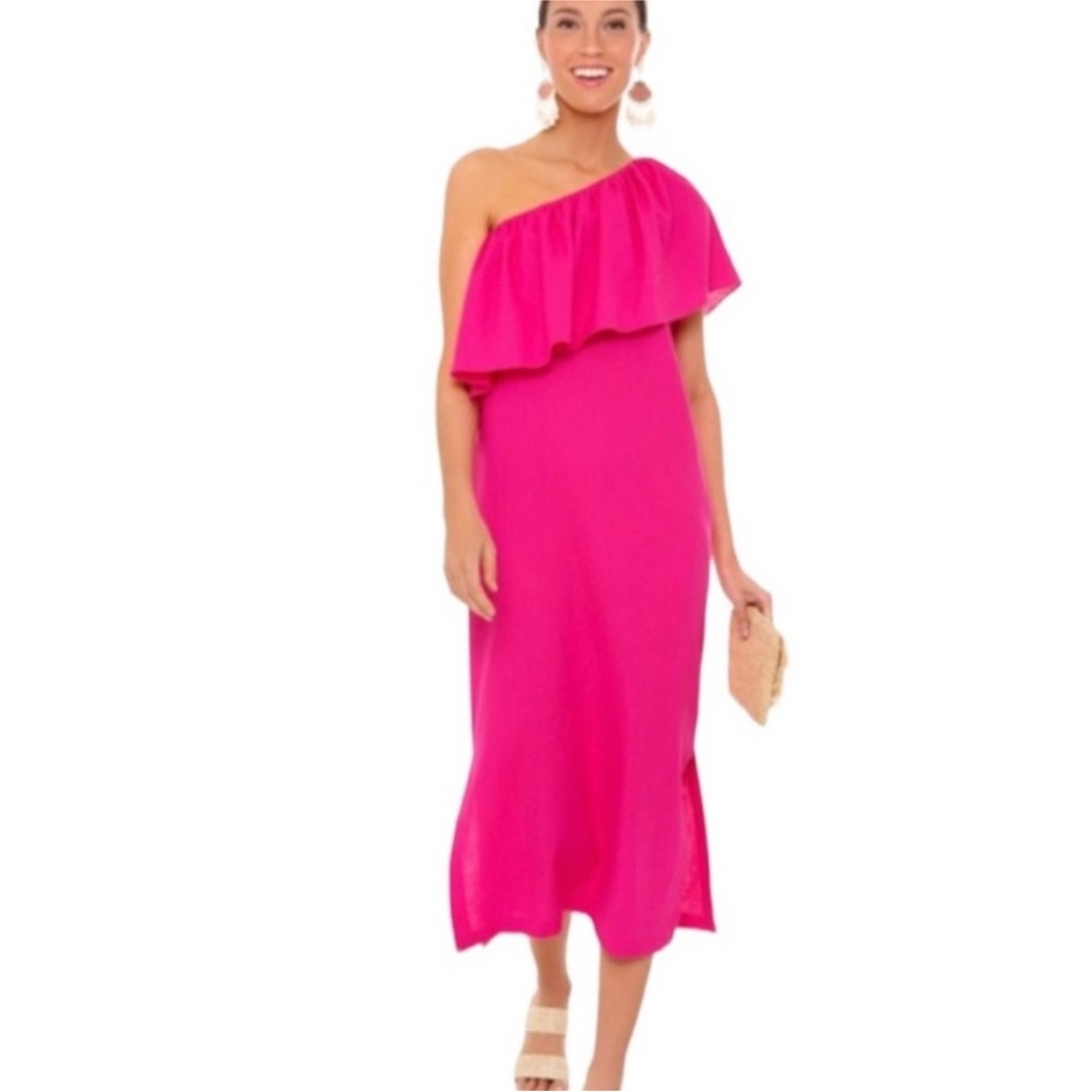 Tuckernuck Hot Pink Florencia One Shoulder Dress XS